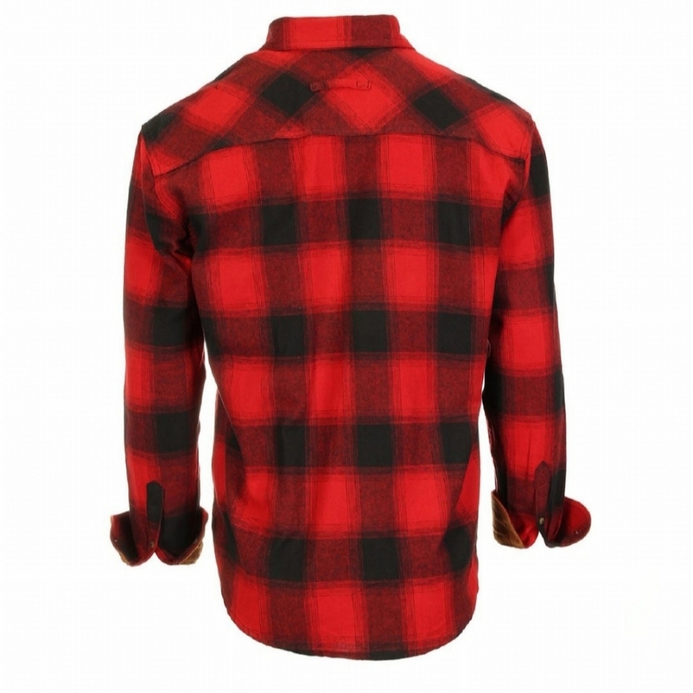 Men's 2XL GIOBERTI Brushed Flannel Plaid Checkered Shirt With Corduroy Contrast - Picture 3 of 14